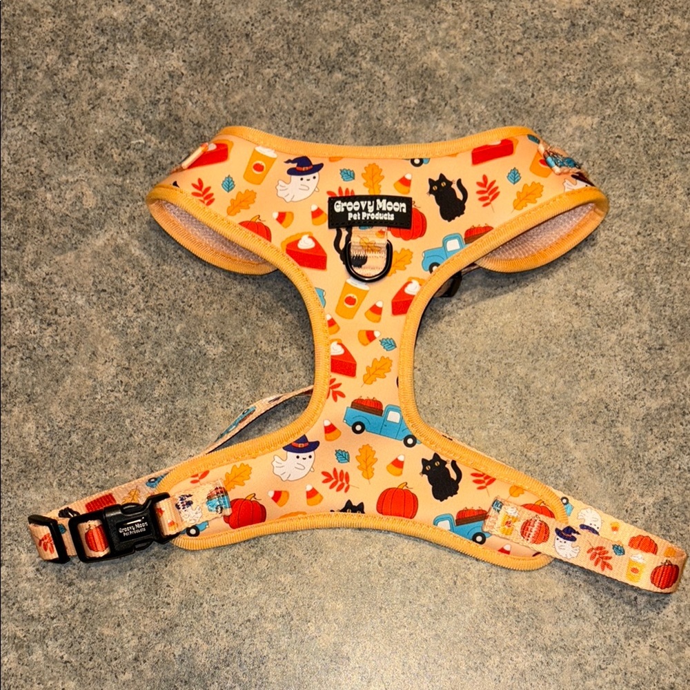 Groovy Moon Pet Harness with Fall Print